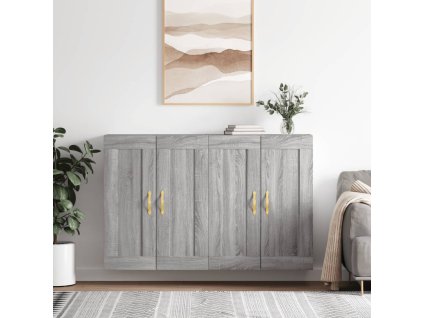 vidaXL Nástenné skrinky 2 ks sivý dub sonoma kompozitné drevo