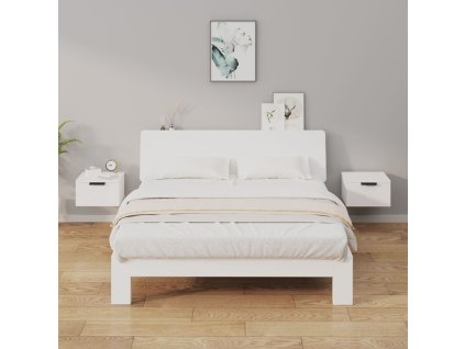 vidaXL Nástenné nočné stolíky 2 ks biele 34x30x20 cm