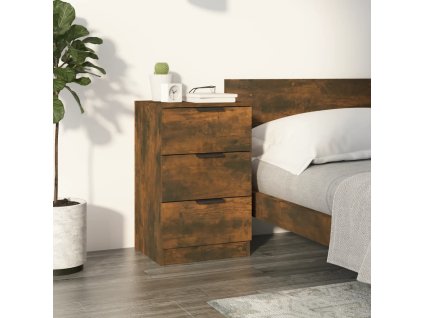 vidaXL Nočný stolík dymový dub 40x36x65 cm