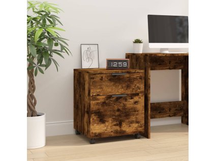 vidaXL Skrinka s kolieskami, tmavý dub 45x38x54 cm, kompozitné drevo