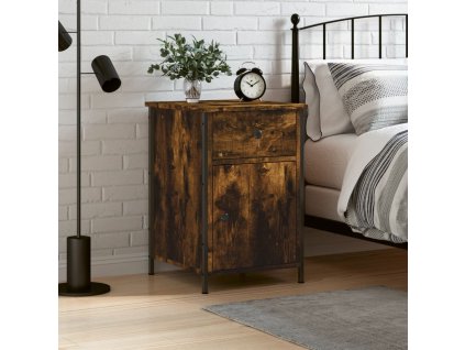 vidaXL Nočný stolík dymový dub 40x42x60 cm kompozitné drevo