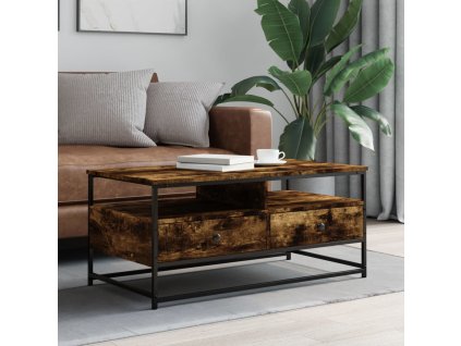 vidaXL Konferenčný stolík dymový dub 100x51x45 cm kompozitné drevo