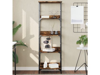 vidaXL Knižnica dymový dub 50x33x153 cm kompozitné drevo