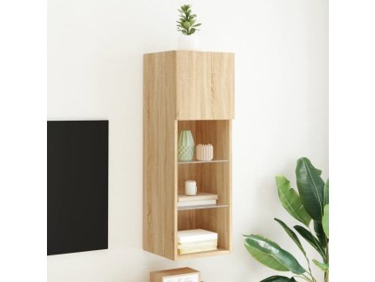 vidaXL TV skrinka s LED svetlami dub sonoma 30,5x30x90 cm