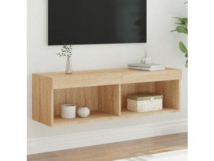 vidaXL TV skrinka s LED svetlami dub sonoma 100x30x30 cm