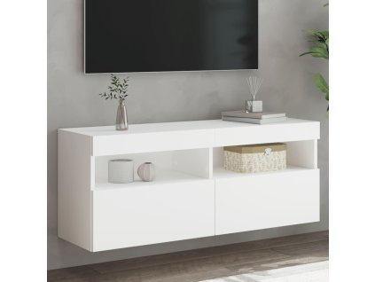 vidaXL TV nástenná skrinka s LED svetlami biela 100x30x40 cm