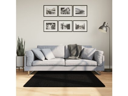 vidaXL Koberec HUARTE s krátkym vlasom umývateľný čierny 120x120 cm
