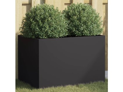 vidaXL Kvetináč čierny 62x40x39 cm oceľ