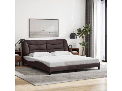 vidaXL Posteľ bez matraca tmavohnedá 180x200 cm látka