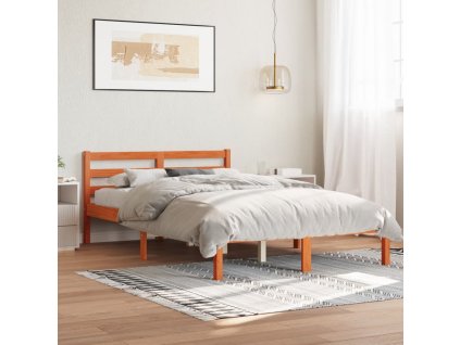 vidaXL Posteľ bez matraca voskový 150x200 cm masívna borovica