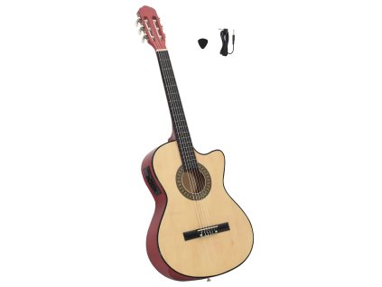 vidaXL Folková klasická gitara s výrezom s ekvalizérom a 6 strunami