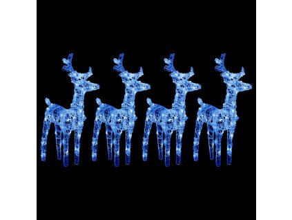 vidaXL Vianočné soby 4 ks modré 160 LED akrylové