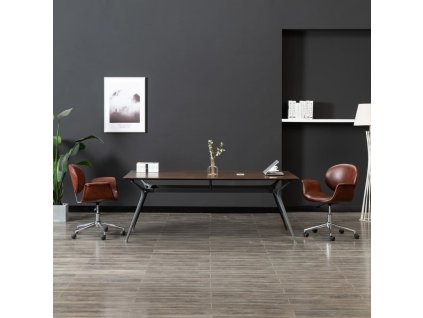 vidaXL Otočná jedálenská stolička, hnedá, umelá koža