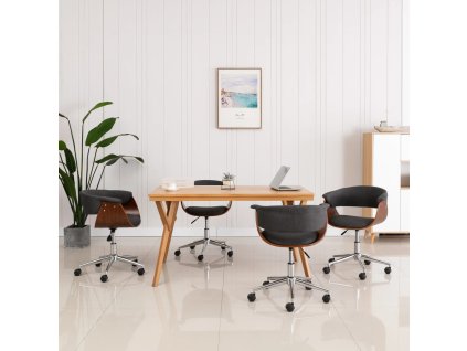 vidaXL Otočné jedálenské stoličky 4 ks sivé látkové