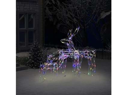 vidaXL 3-dielna vianočná svetelná dekorácia soby 229 LED