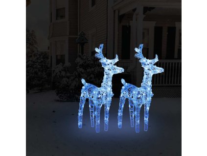 vidaXL Vianočné soby 2 ks modré 80 LED akrylové