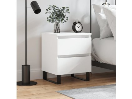 vidaXL Nočný stolík biely 40x35x50 cm spracované drevo
