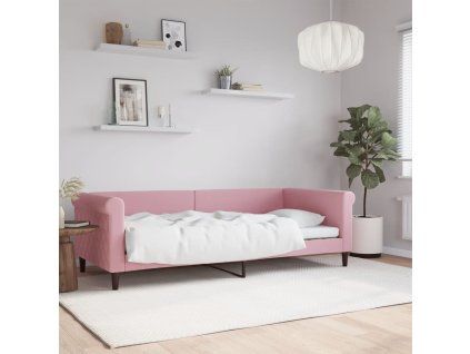 vidaXL Denná posteľ ružová 90x200 cm zamat
