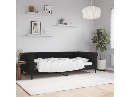vidaXL Denná posteľ čierna 100x200 cm zamat