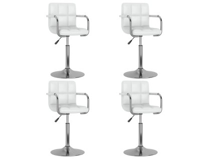 vidaXL Otočné jedálenské stoličky 4 ks biele umelá koža