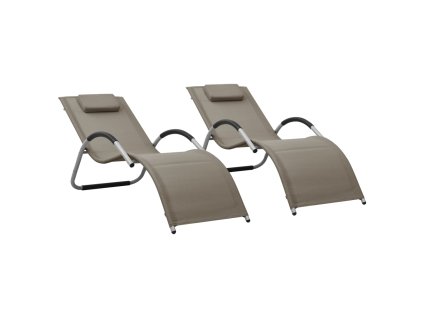 vidaXL Ležadlá textilén 2 ks sivohnedé a sivé