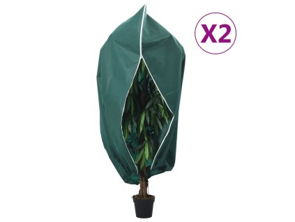 vidaXL Flísový kryt na rastliny so zipsom 2 ks 70 g/m² 3,14x2,5 m