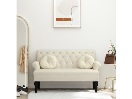 vidaXL Lavička s operadlom 120x62x75,5 cm, ľan