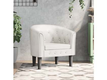 vidaXL Klubové kreslo biele umelá koža