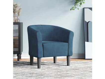 vidaXL Klubové kreslo tmavomodré zamatové