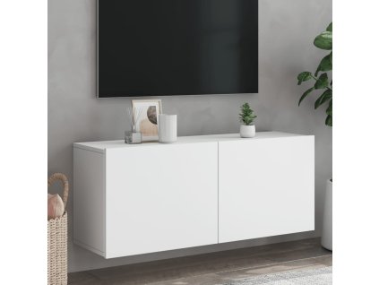 vidaXL TV skrinka nástenná biela 100x30x41 cm