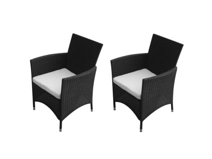 vidaXL Záhradné stoličky 2 ks polyratan čierne