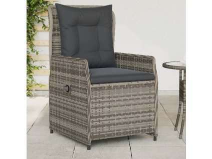 vidaXL Záhradné sklápacie stoličky 2 ks sivé polyratan