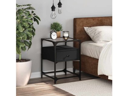 vidaXL Nočný stolík čierny 40x40x55 cm kompozitné drevo