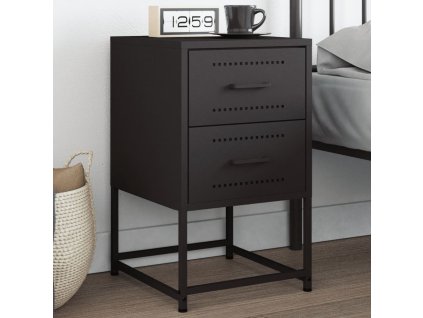 vidaXL Nočný stolík čierny 36x39x60,5 cm oceľ