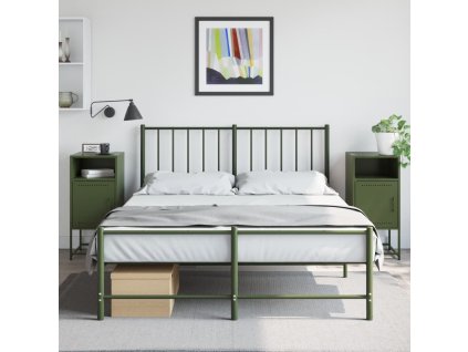 vidaXL Nočné stolíky 2 ks olivovozelené 36x39x78 cm oceľ