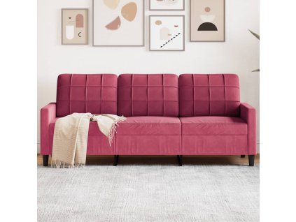 vidaXL 3-miestna pohovka vínovo-červená 180 cm zamat