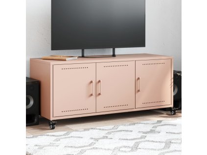 vidaXL TV skrinka ružová 100,5x39x43,5 cm oceľ