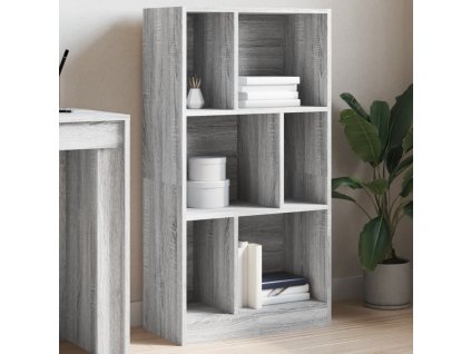 vidaXL Knižnica sivá sonoma 57x28,5x107,5 cm kompozitné drevo