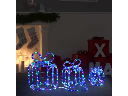 vidaXL Vianočná dekorácia s darčekovými krabičkami 180 LED exteriér a interiér