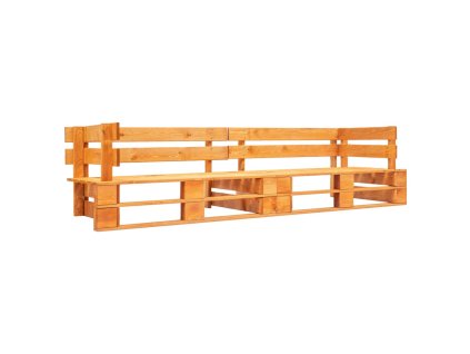 vidaXL 2-miestna záhradná sedačka, palety, medovo hnedá, drevo