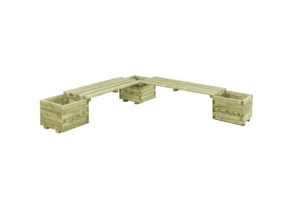 vidaXL Záhradná lavička s kvetináčom, impregnovaná borovica