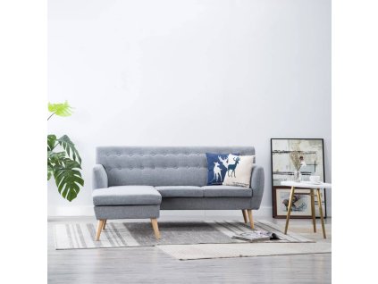 vidaXL Pohovka v tvare L, látkový poťah 171,5x138x81,5 cm, svetlosivá