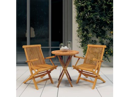 vidaXL 3-dielna záhradná jedálenská súprava tíkový masív