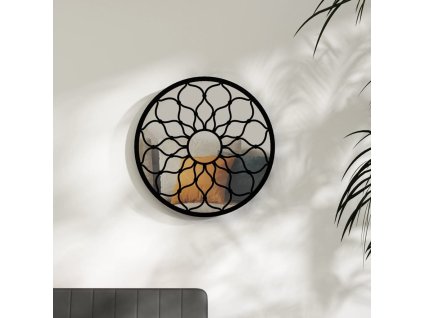 vidaXL Zrkadlo čierne 60x3 cm železo okrúhle interiérové
