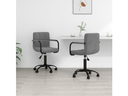 vidaXL Otočné jedálenské stoličky 2 ks tmavosivé zamatové