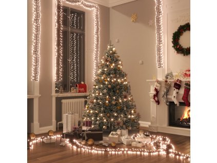 vidaXL Reťaz so zhlukmi LED, 1000 diód, teplá biela 11 m, PVC
