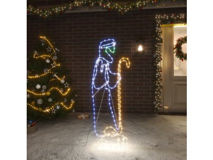 vidaXL Vianočná silueta pastiera a baránka, 168 LED diód 102,5x35 cm