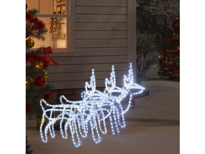 vidaXL Siluety vianočných sobov 3 ks studené biele 60x30x60 cm