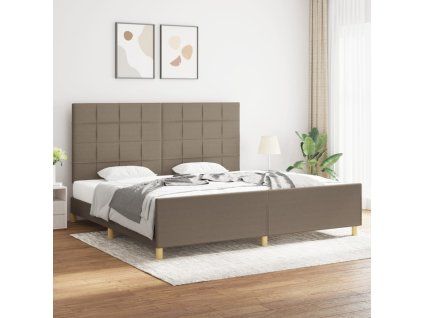 vidaXL Posteľ bez matraca sivohnedá 200x200 cm látka
