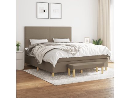 vidaXL Posteľný rám boxspring s matracom sivohned 180x200 cm látka
